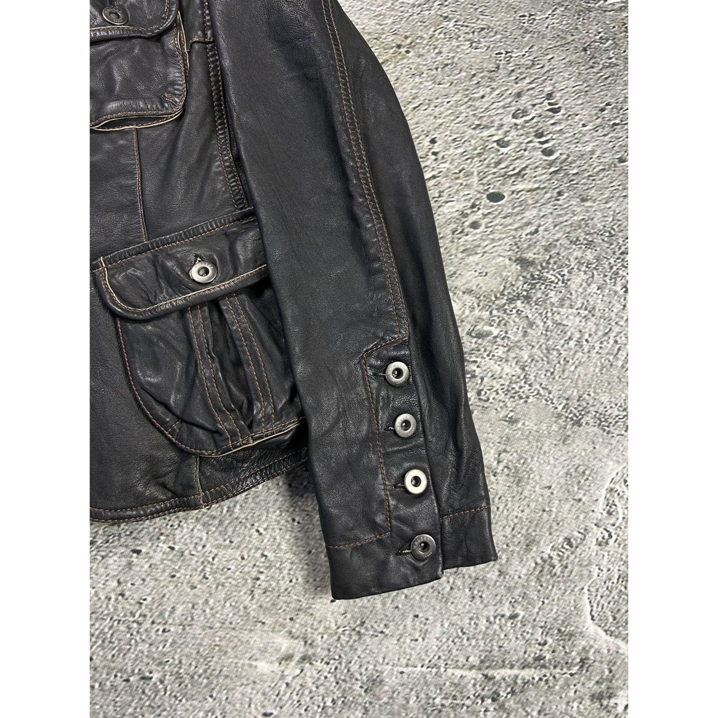 Vintage Leather Jacket Avant Garde Walter Leder Y2K