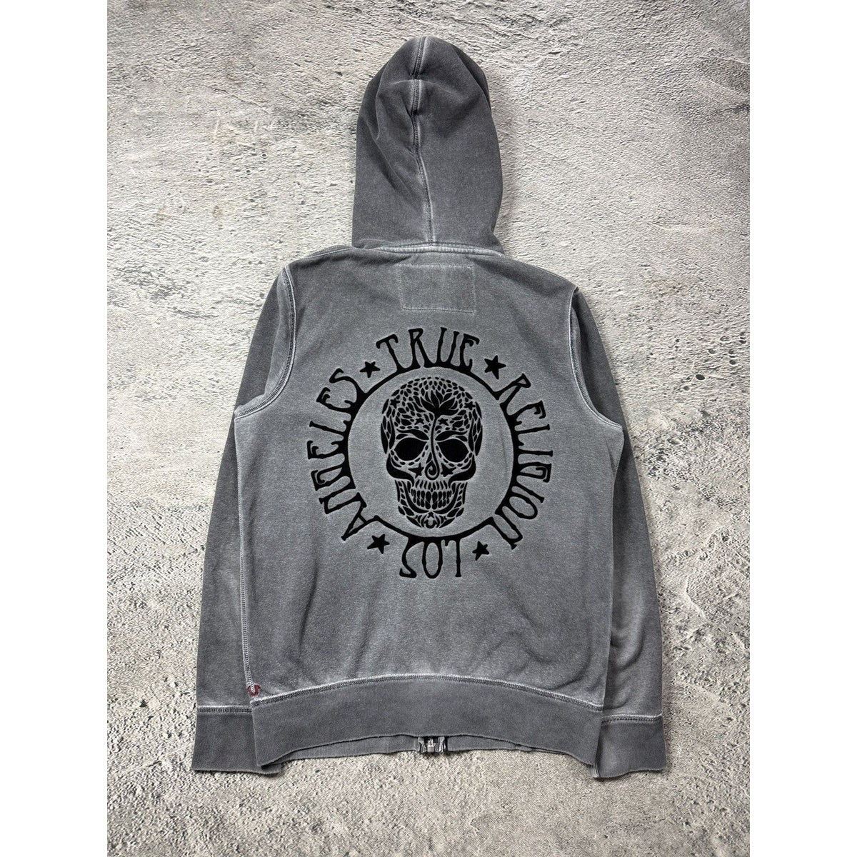 True Religion zip hoodie vintage skull rhinestones