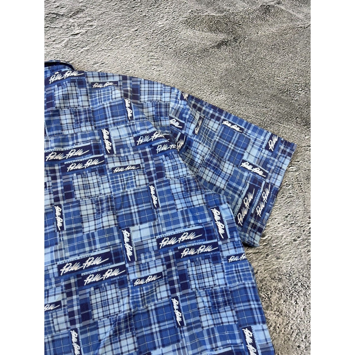 Pelle Pelle shirt vintagr full print button up blue