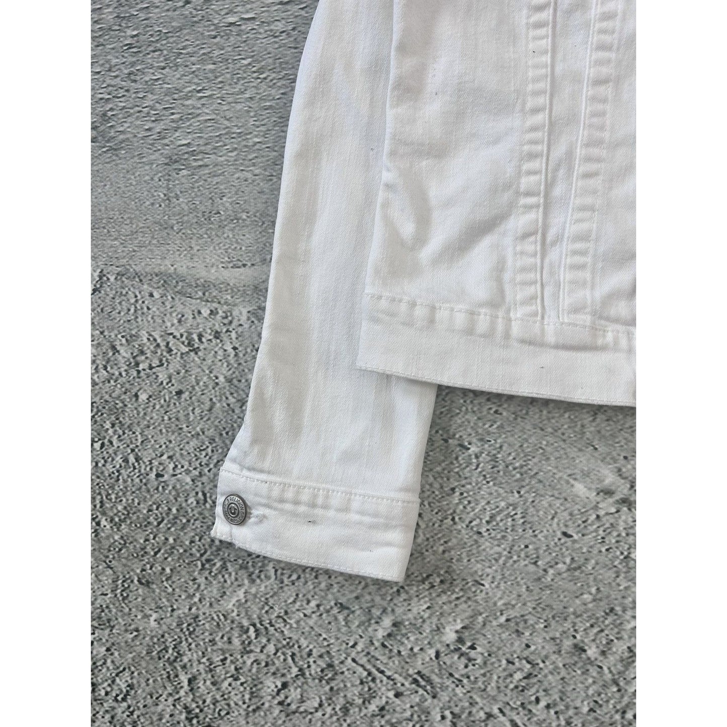 True Religion vintage denim jacket white Y2K