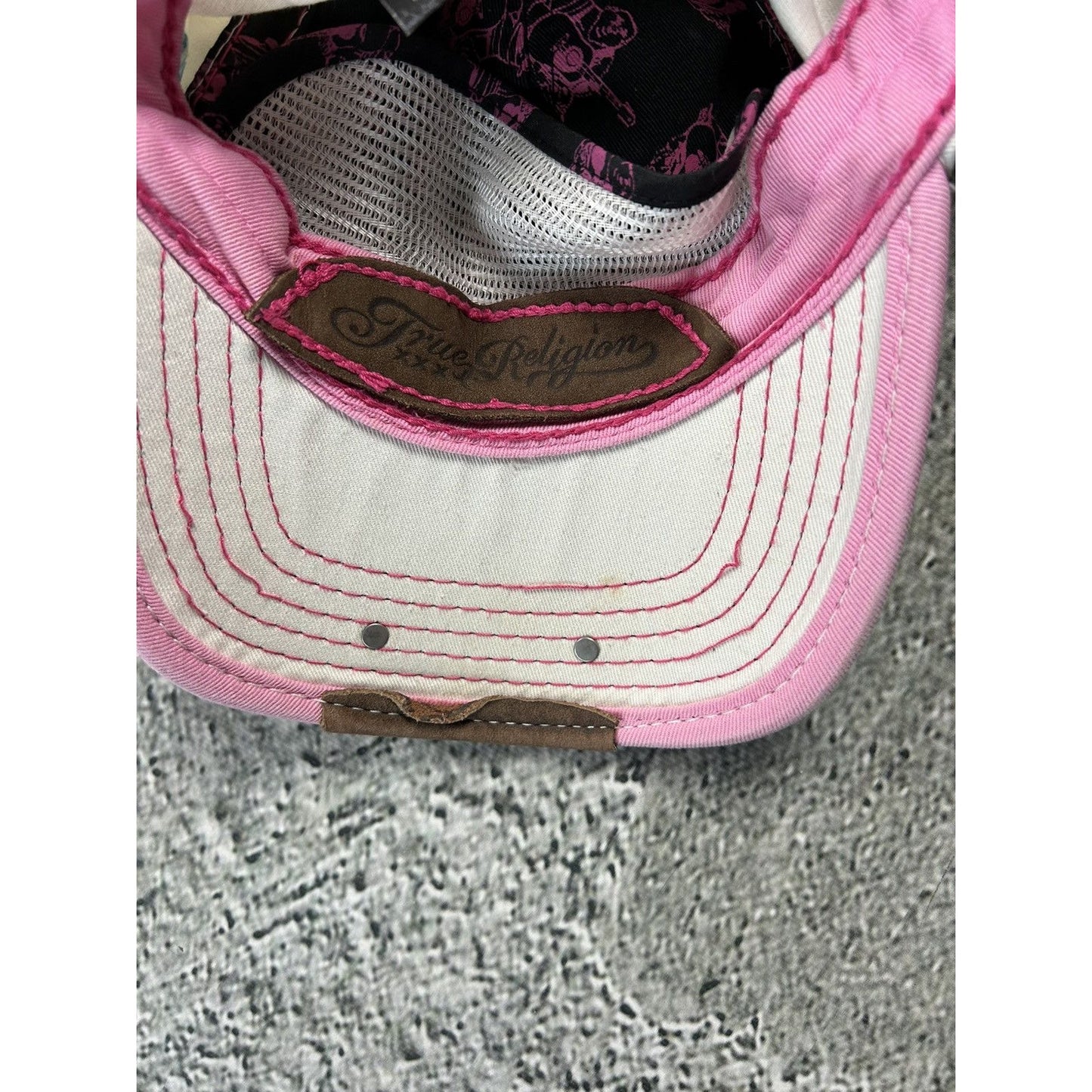 True Religion cap vintage Y2K pink stitching I Love TR Boys