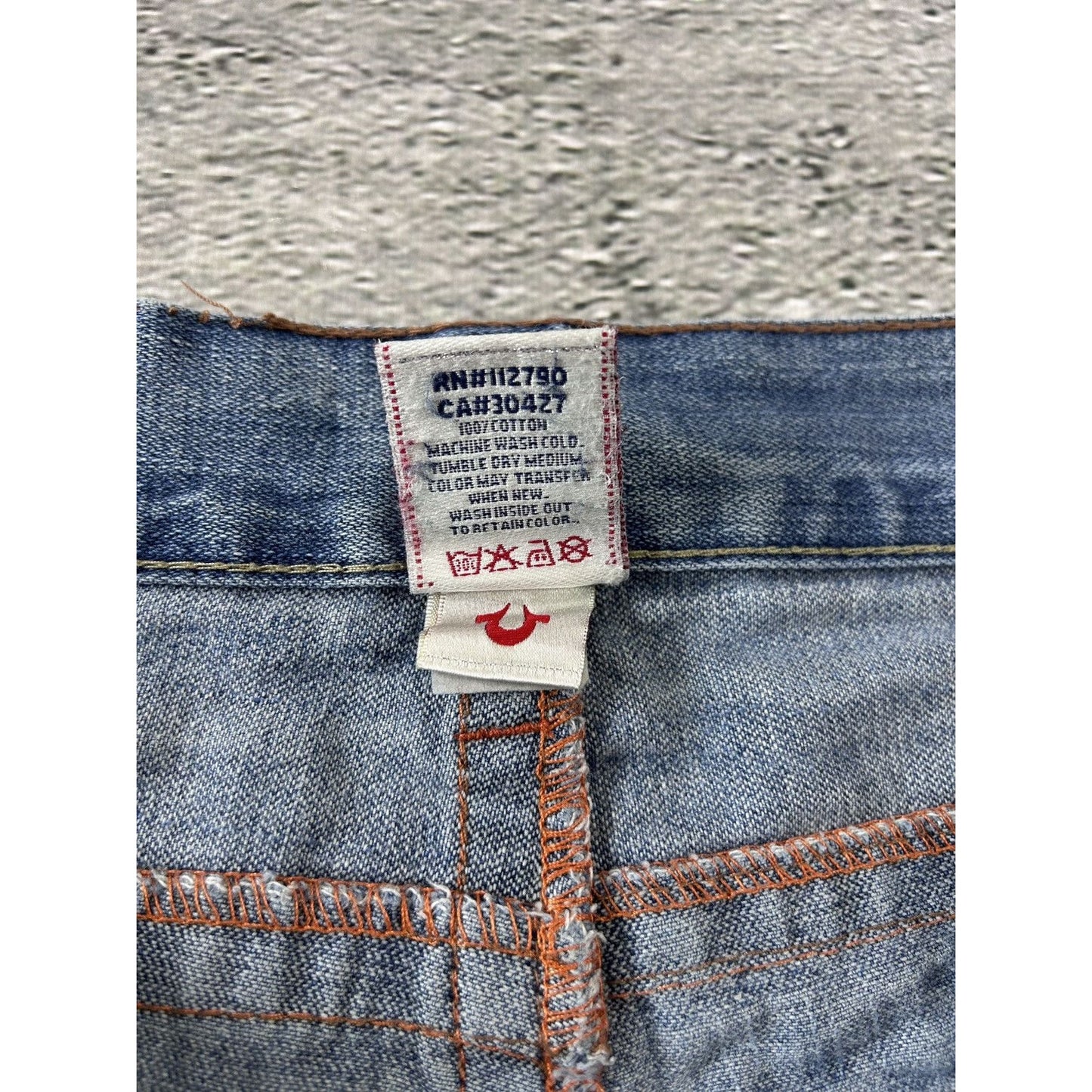 True Religion blue jeans Billy embroidery big logo Y2K denim