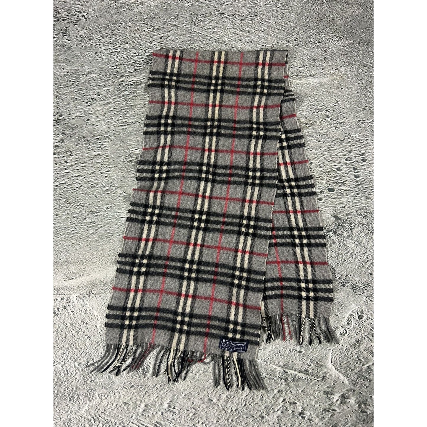 Burberry scarf cashmere grey nova check rare