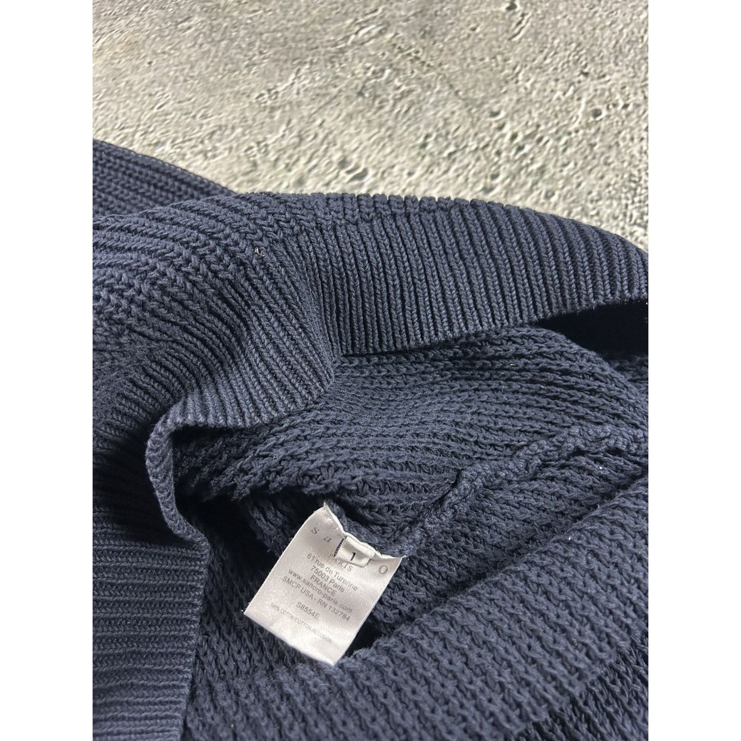 Sandro Paris zip sweater navy blue