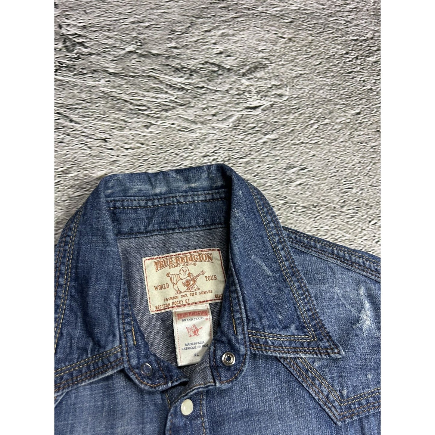 True Religion denim shirt button up Y2K