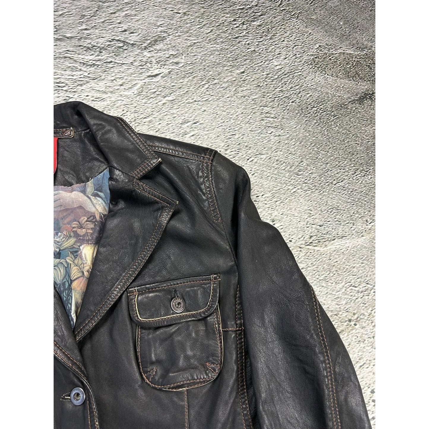 Vintage Leather Jacket Avant Garde Walter Leder Y2K