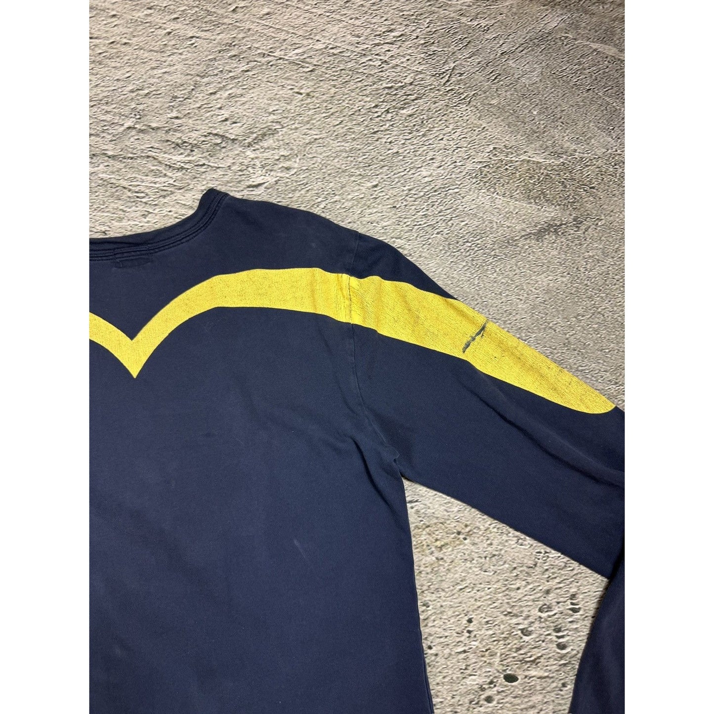 Evisu long sleeve big logo navy yellow daicock t-shirt