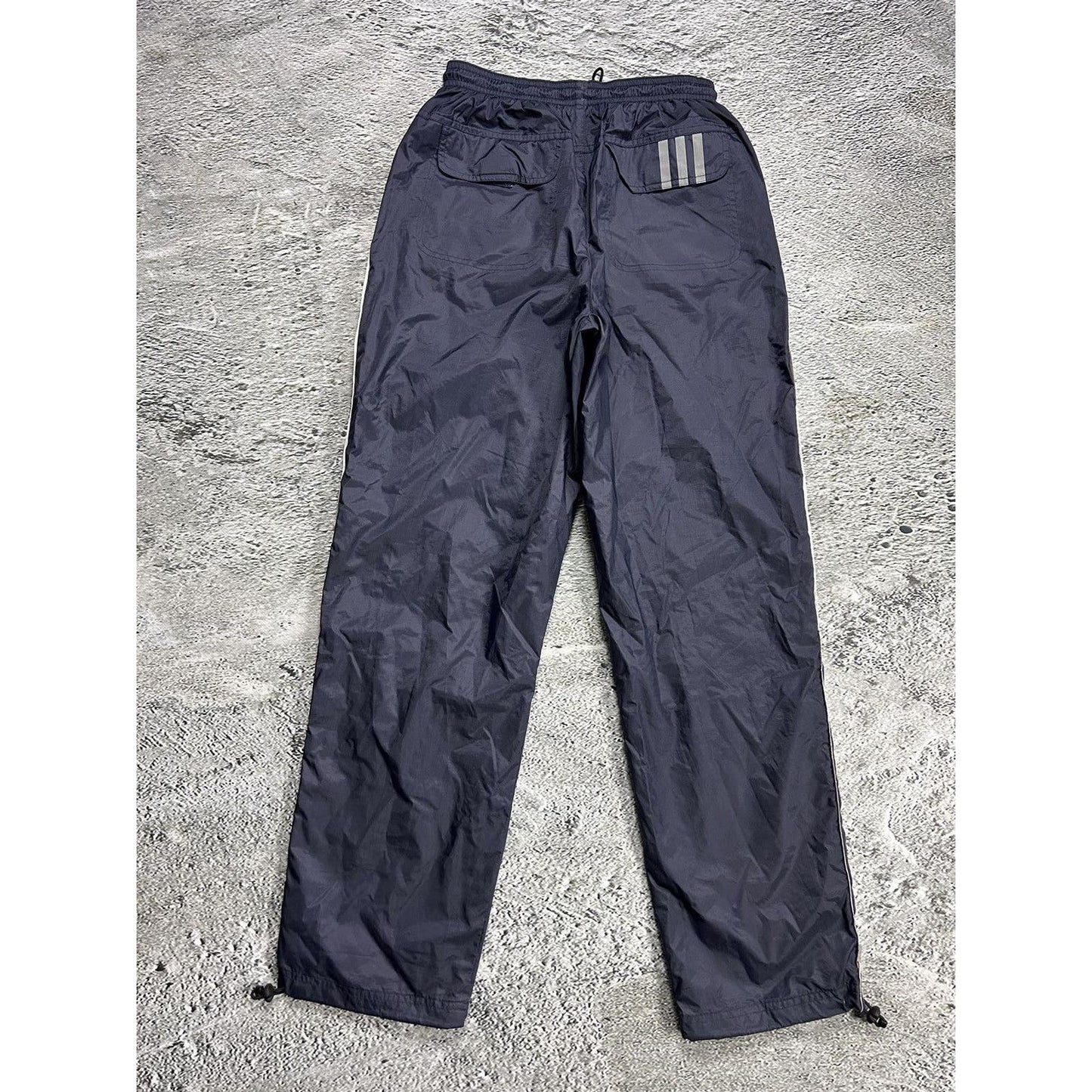 Adidas vintage grey nylon track pants big logo 2000s