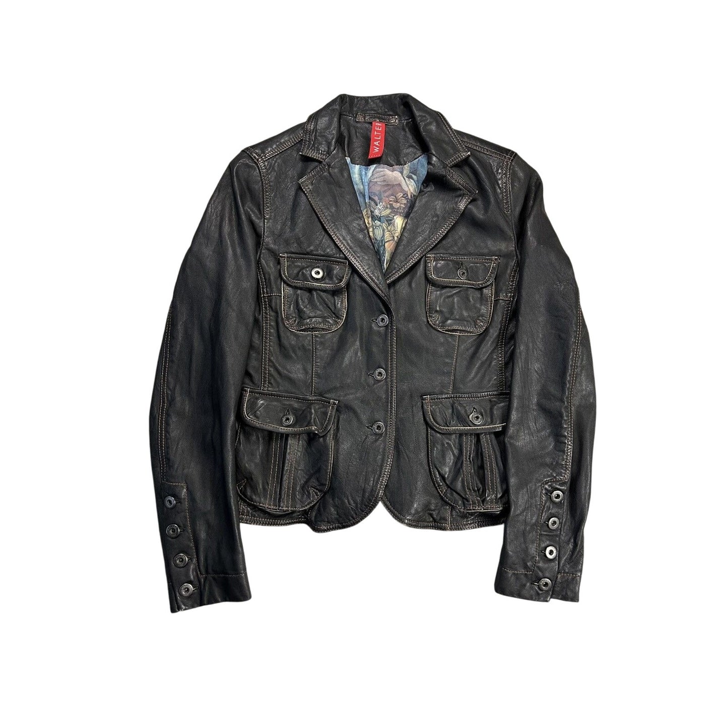 Vintage Leather Jacket Avant Garde Walter Leder Y2K