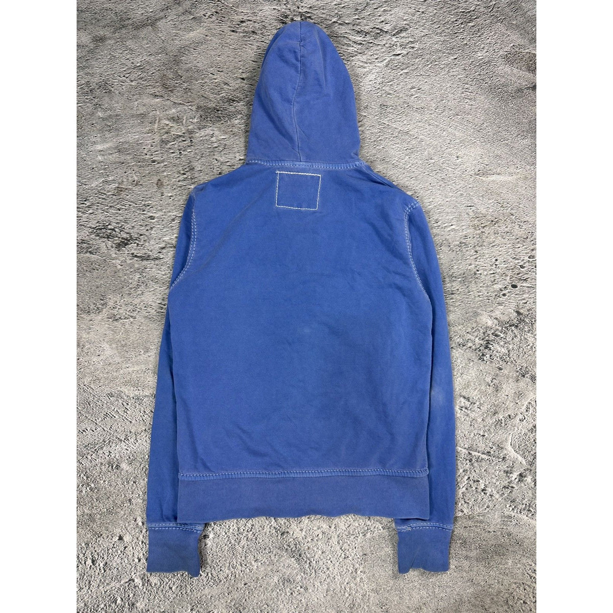 True Religion zip hoodie blue vintage big logo fade Y2K