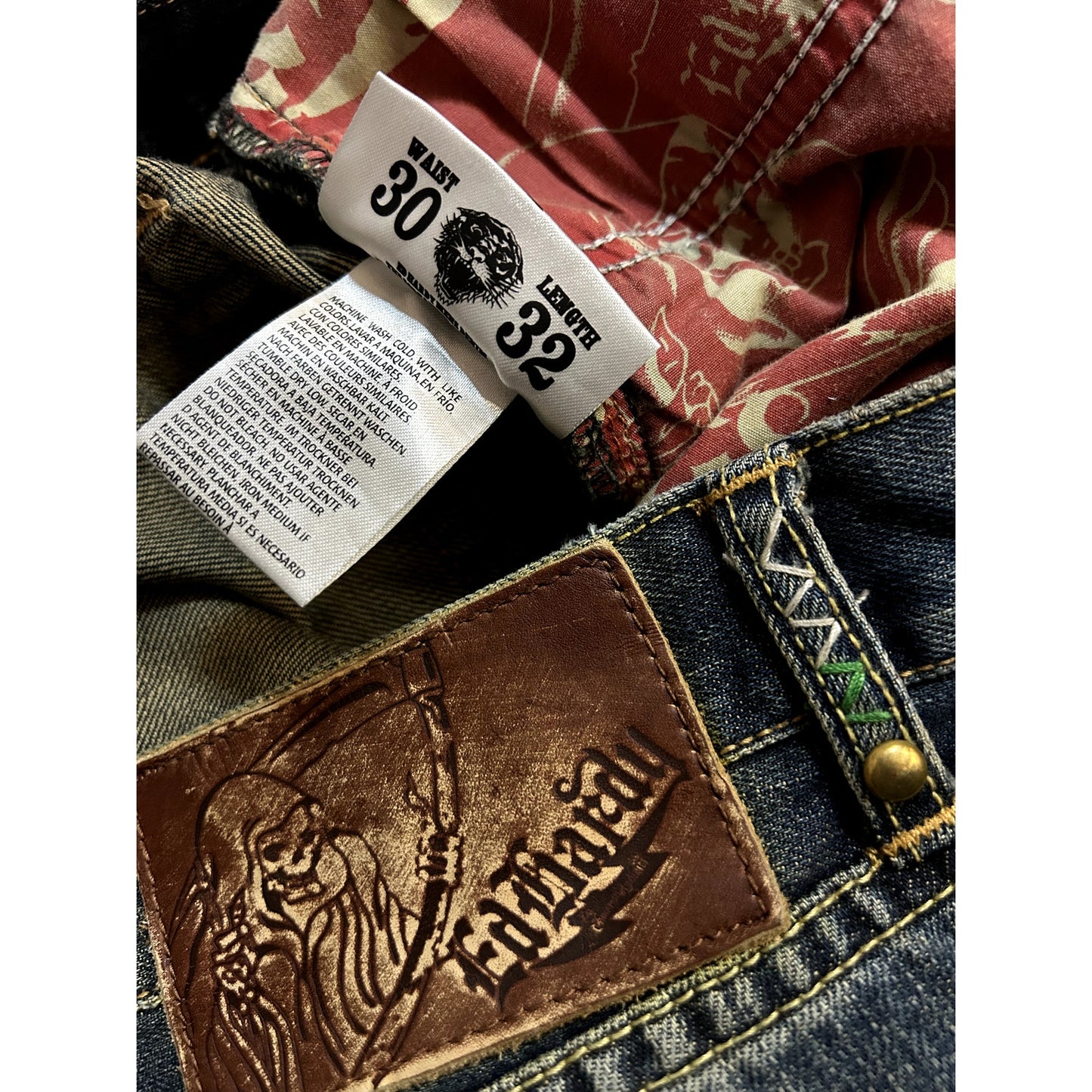 Ed Hardy Christian Audigier vintage jeans big logo pants 420