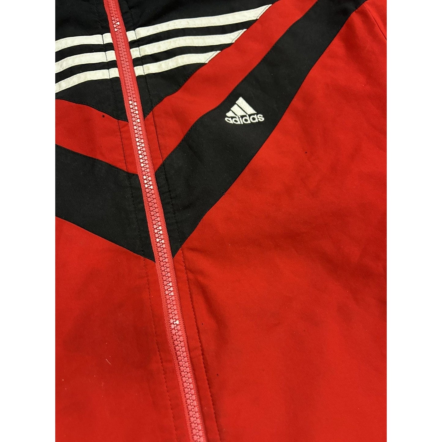 Adidas track suit vintage red black nylon track pants drill