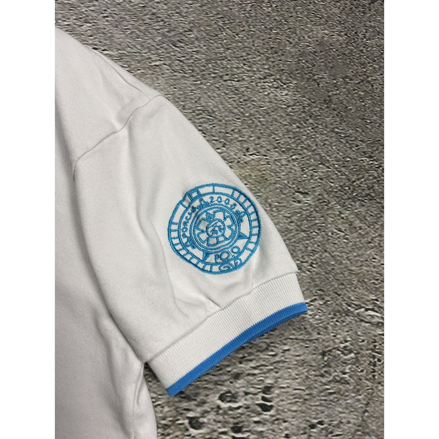 La Martina Porsche Polo T-shirt Team 3 white baby blue