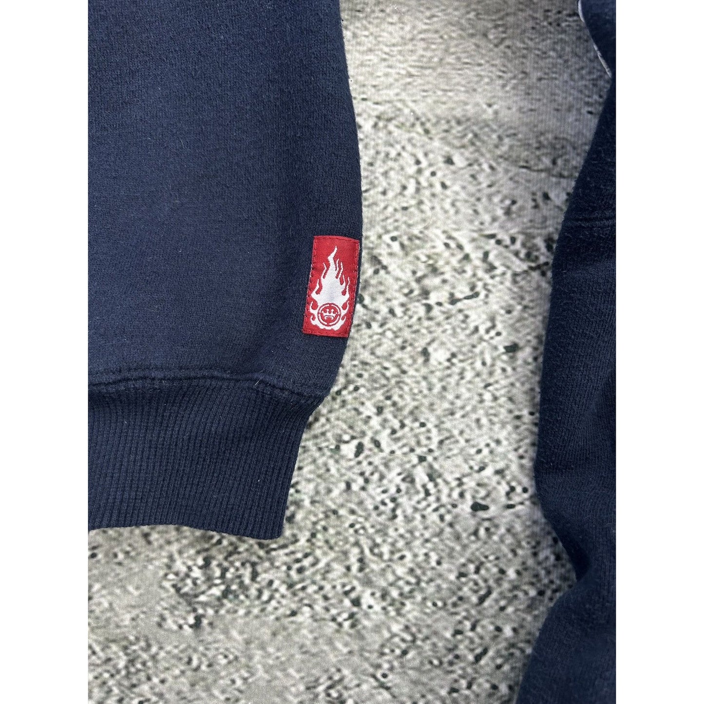 Y2K JNCO Hoodie embroidered Tribal Tiger Navy Blue