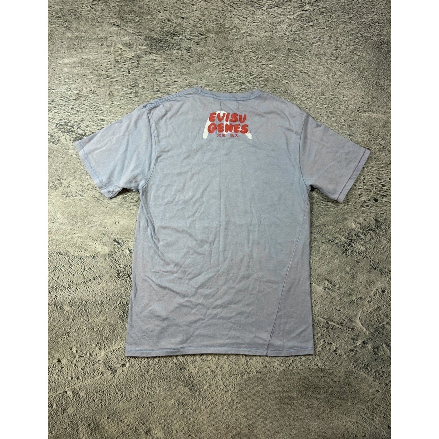 Evisu Genes vintage baby blue big logo t-shirt
