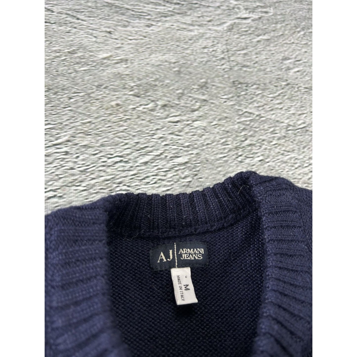 Armani Jeans sweater Vintage Lana Wool Navy blue