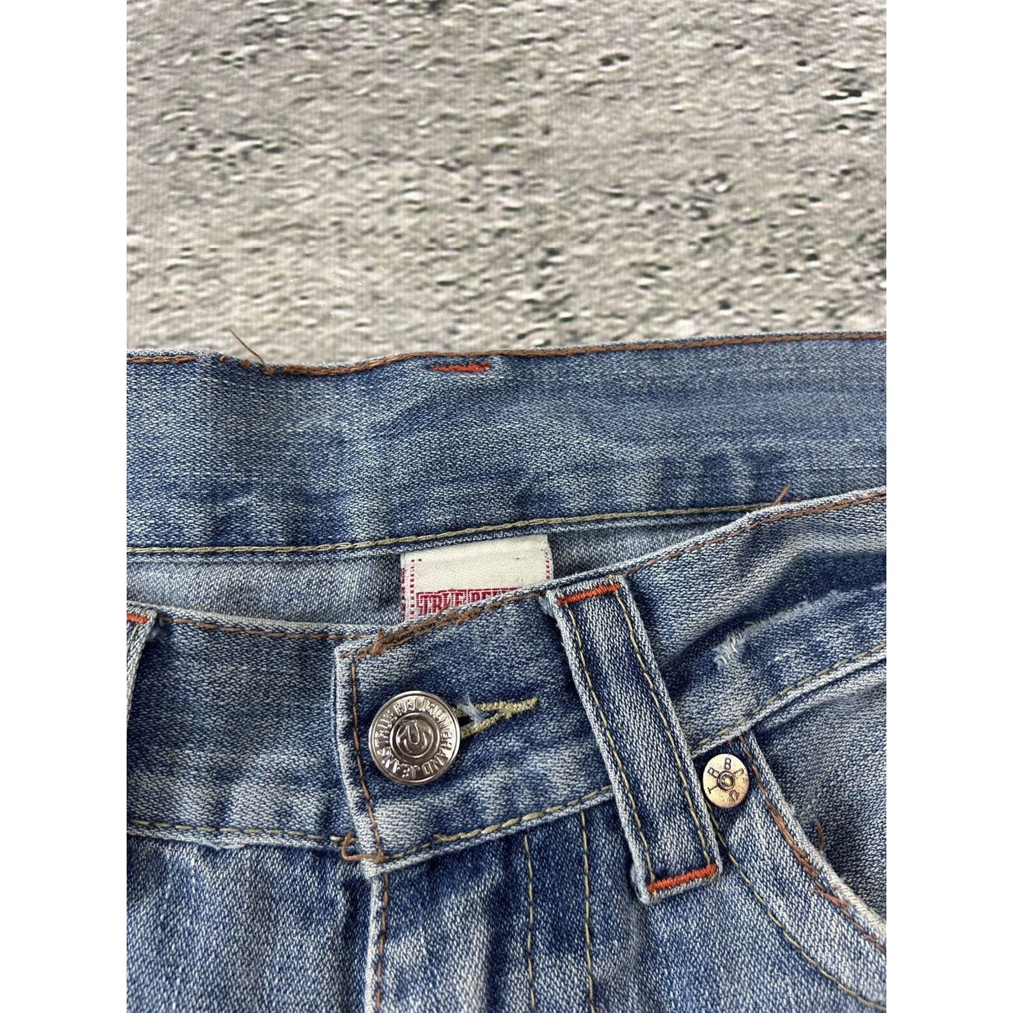 True Religion blue jeans Billy embroidery big logo Y2K denim