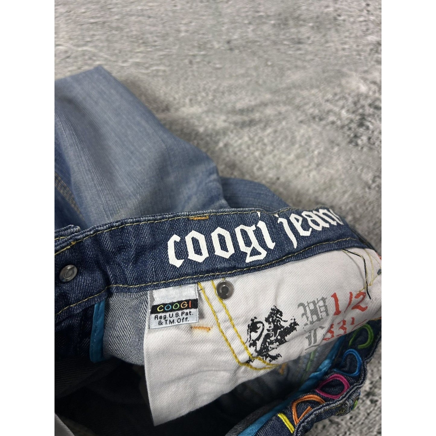 Coogi bootcut jeans embroidery big logo Y2K denim pants