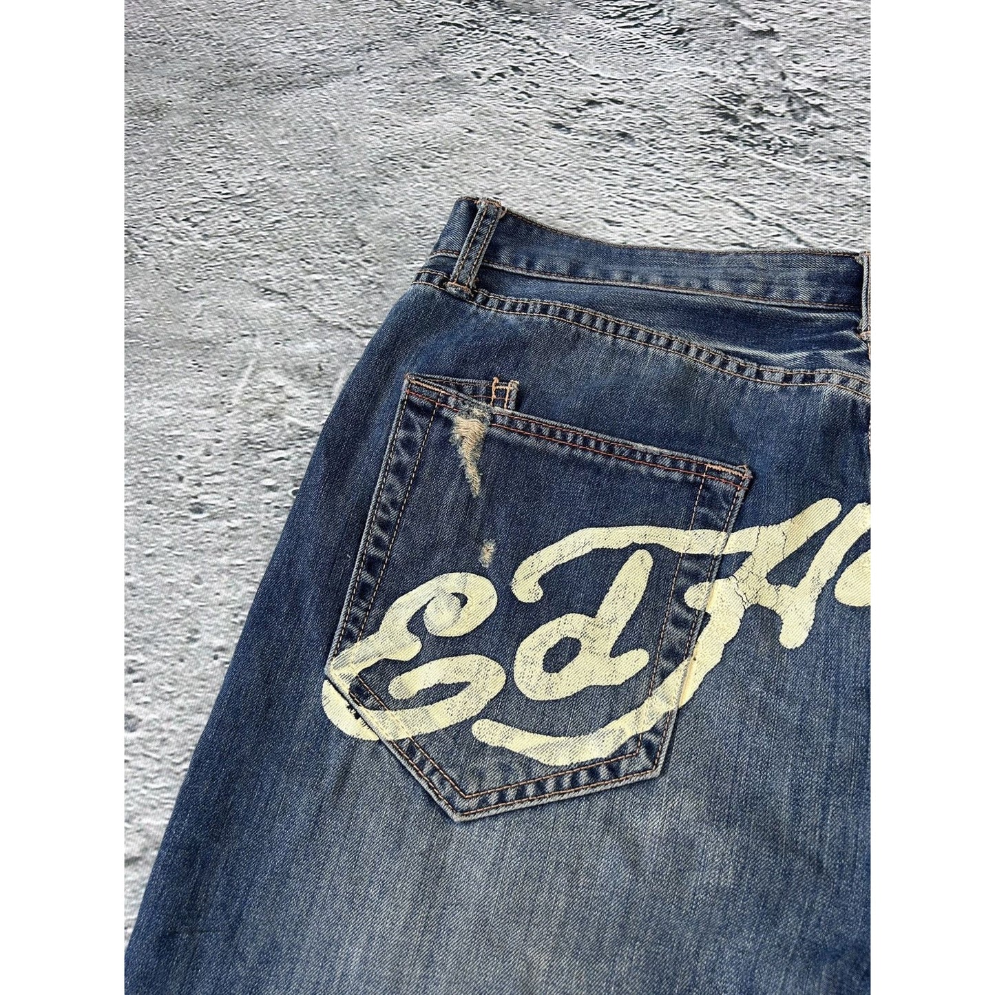 Ed Hardy Christian Audigier vintage jeans big logo pants