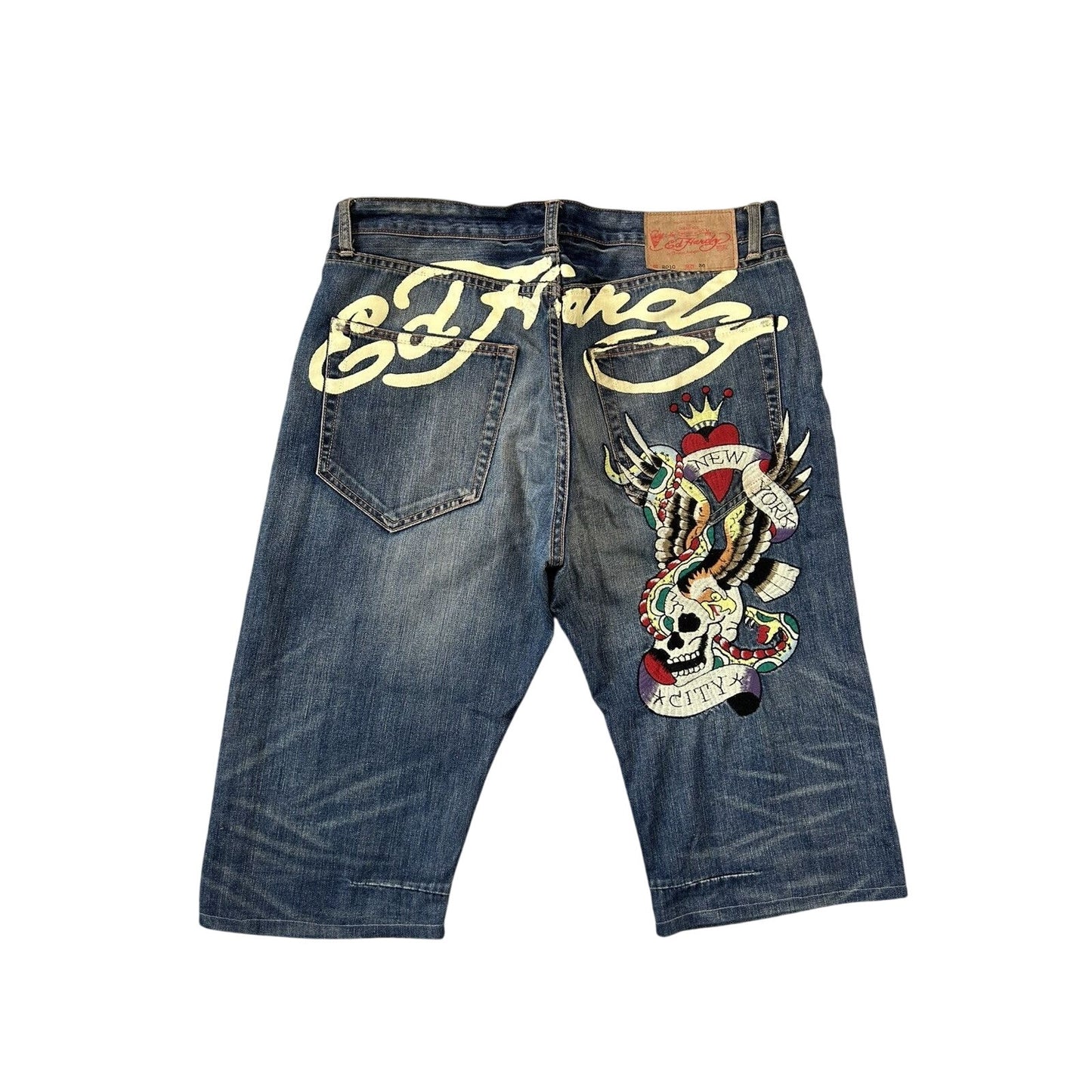 Ed Hardy Christian Audigier vintage jeans big logo pants
