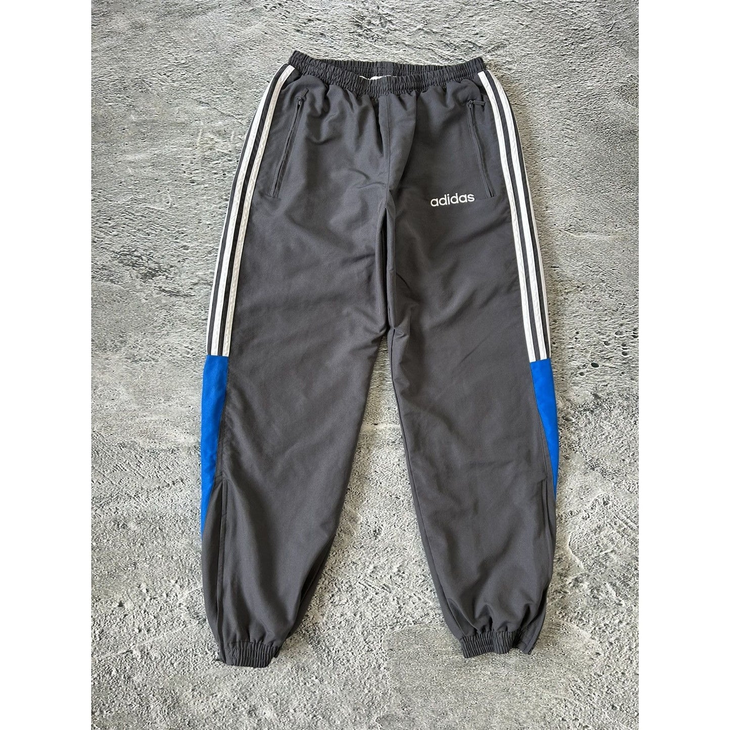 Adidas track suit vintage grey nylon track pants drill