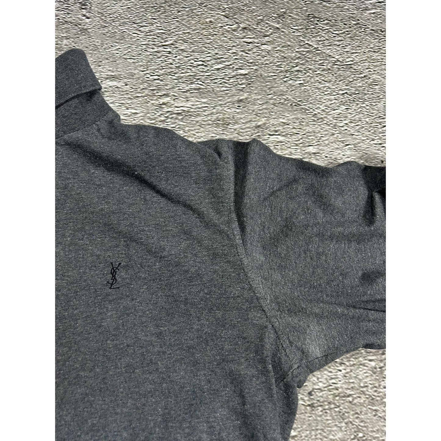 90s Yves Saint Laurent vintage grey turtleneck YSL logo