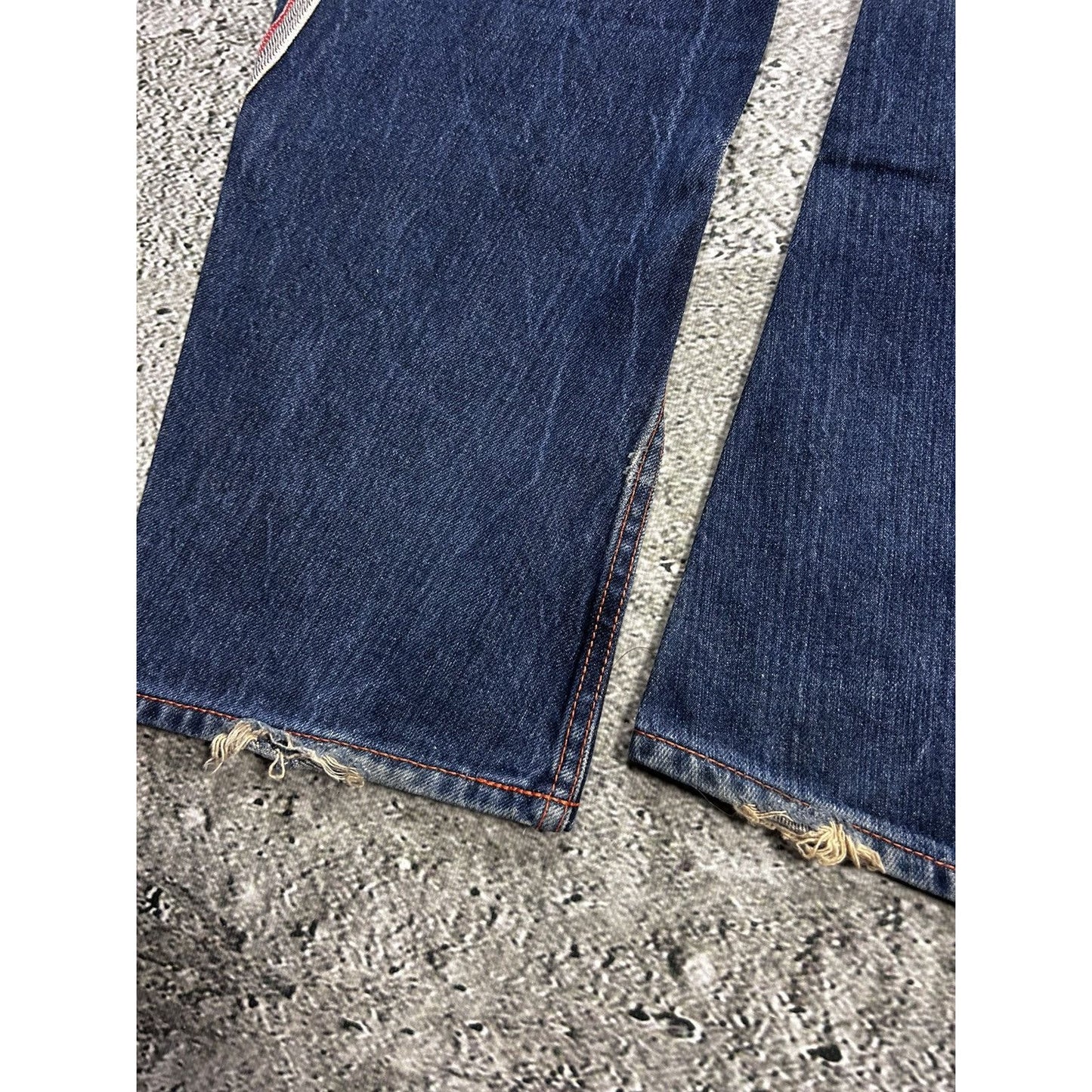 Evisu jeans vintage inside out selvedge white red