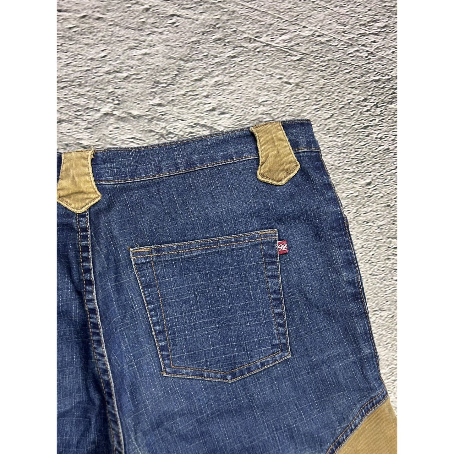 Y2K jeans flared bootcut corduroy navy beige