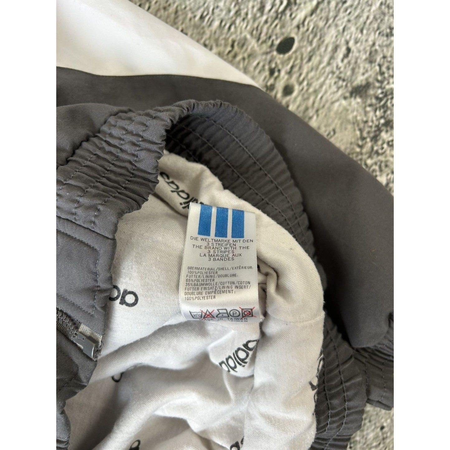 Adidas track suit vintage grey nylon track pants drill