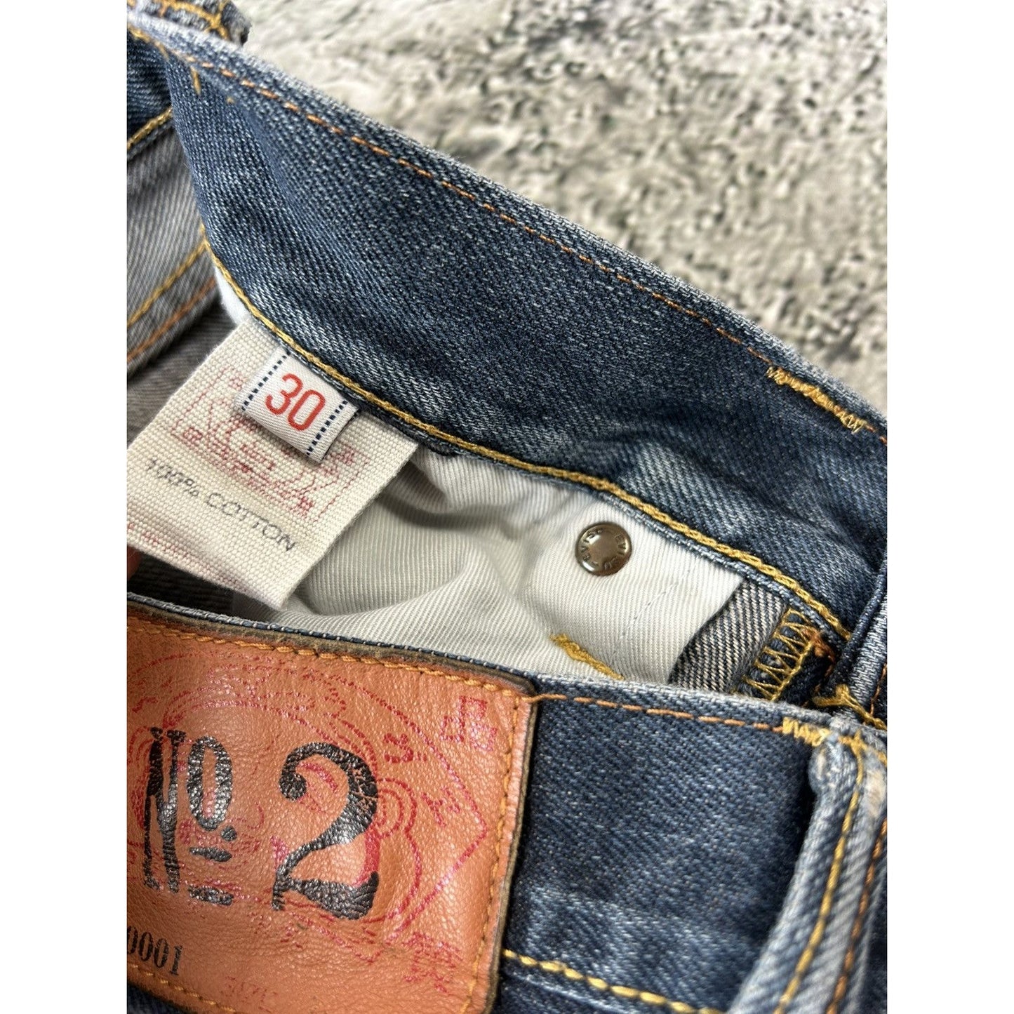 Evisu jeans red daicock big logo selvedge navy denim