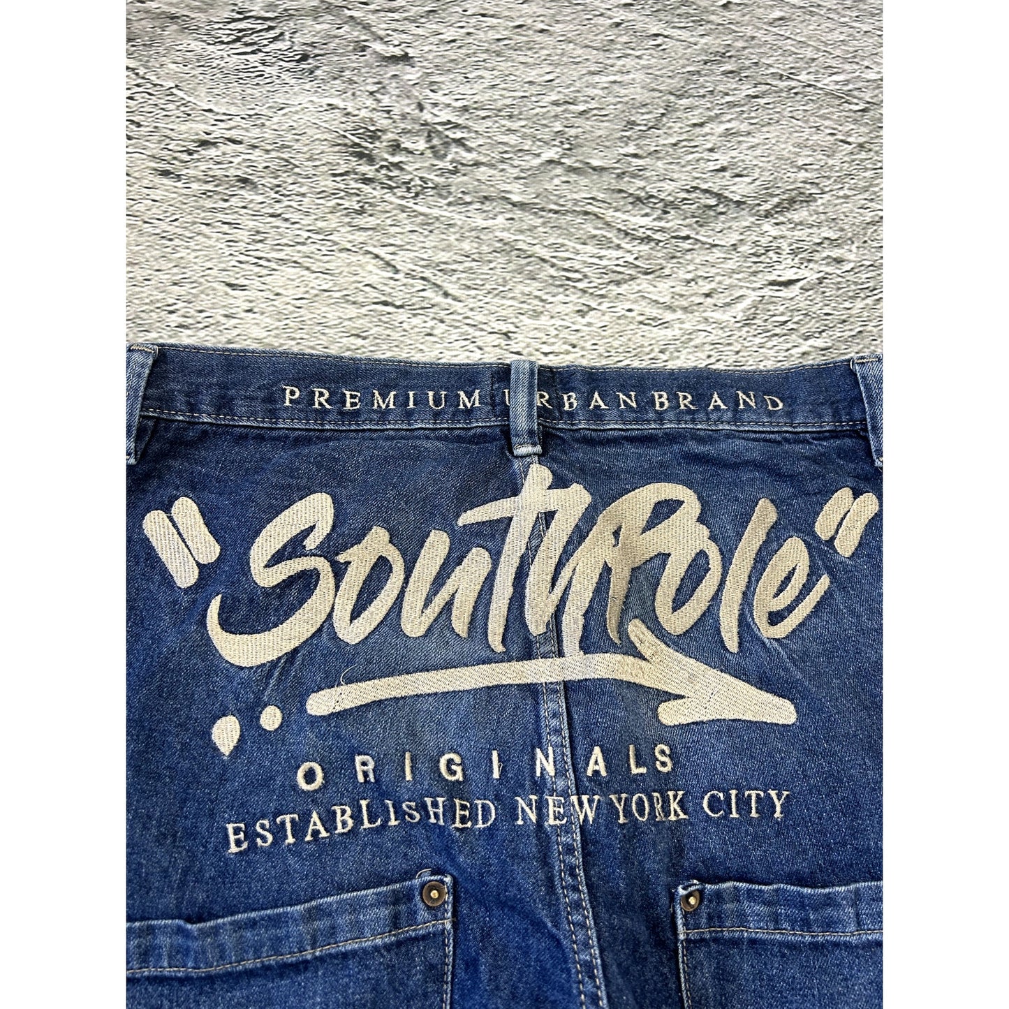 Southpole jeans Y2K big logo blue embroidery