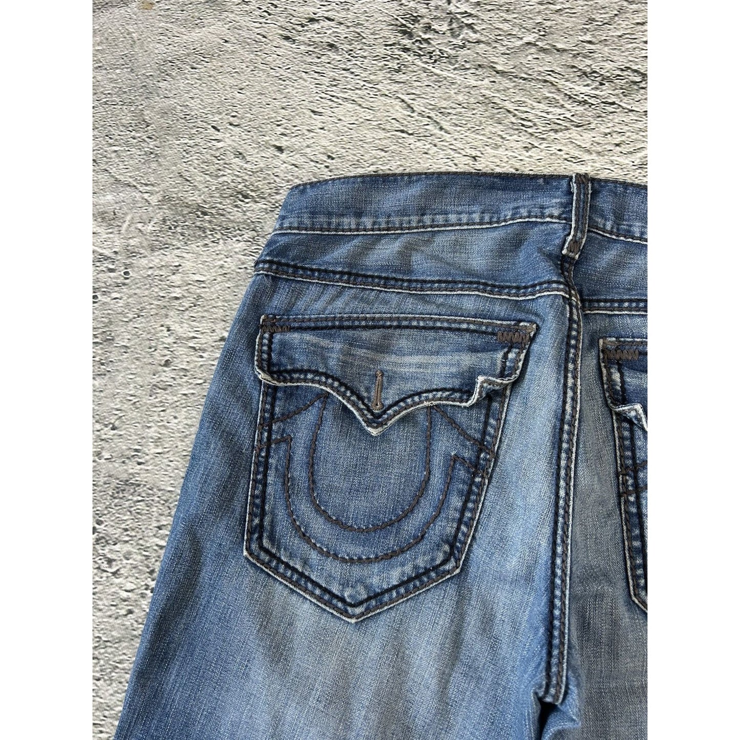True Religion vintage blue jeans Ricky thick stitching Y2K