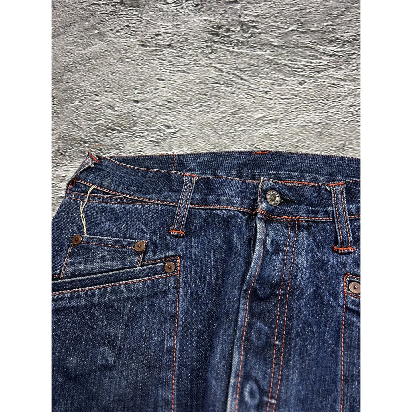 Evisu jeans vintage inside out selvedge white red