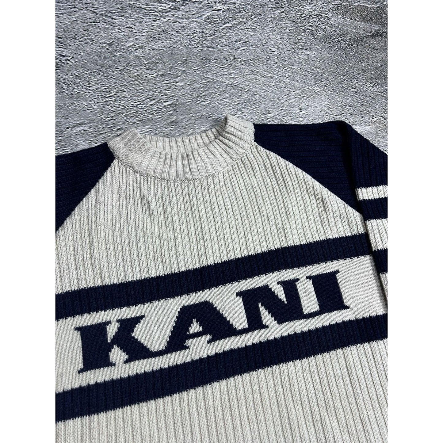 Karl Kani vintage sweater beige big logo spell out