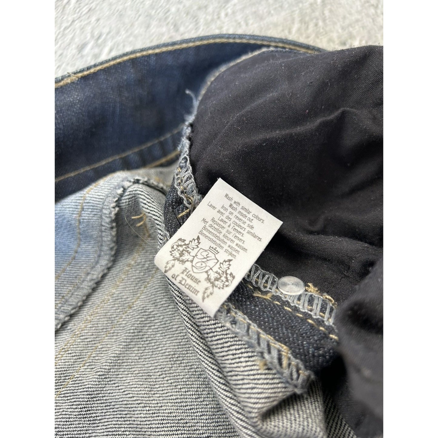 Y2K jeans flared house of denim navy blue low rise bootcut