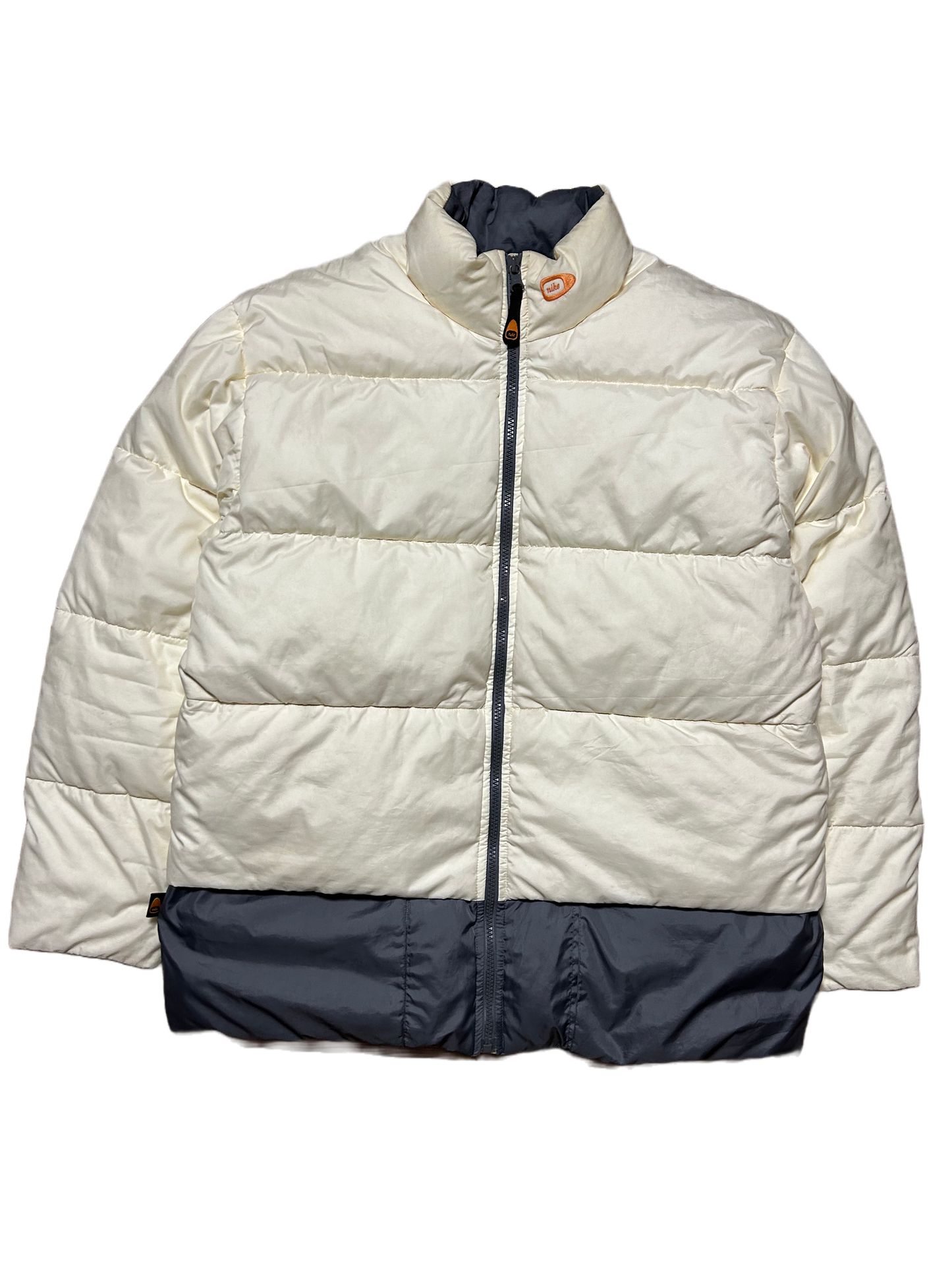 Nike vintage yellow grey puffer jacket 2000s