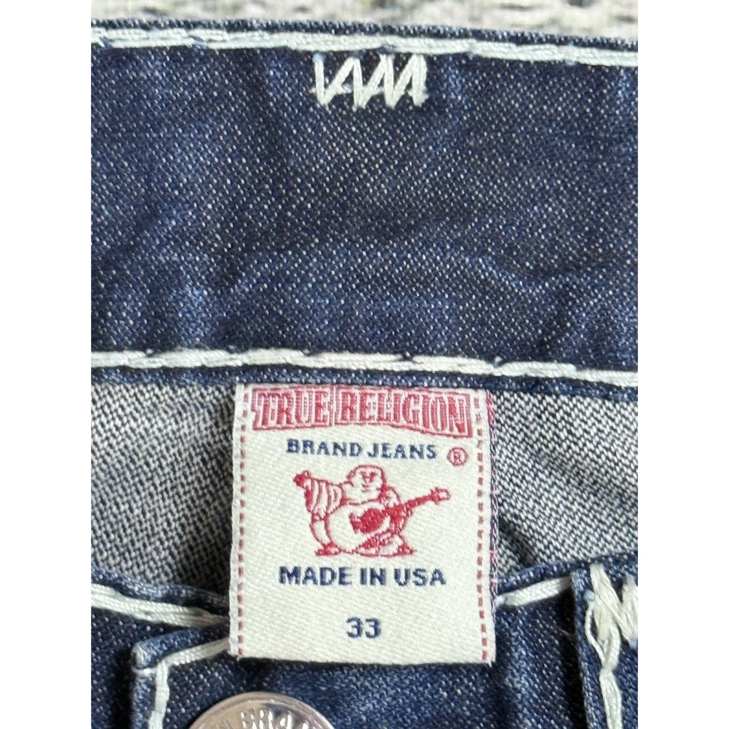 True Religion blue jeans white stitching Y2K Ricky