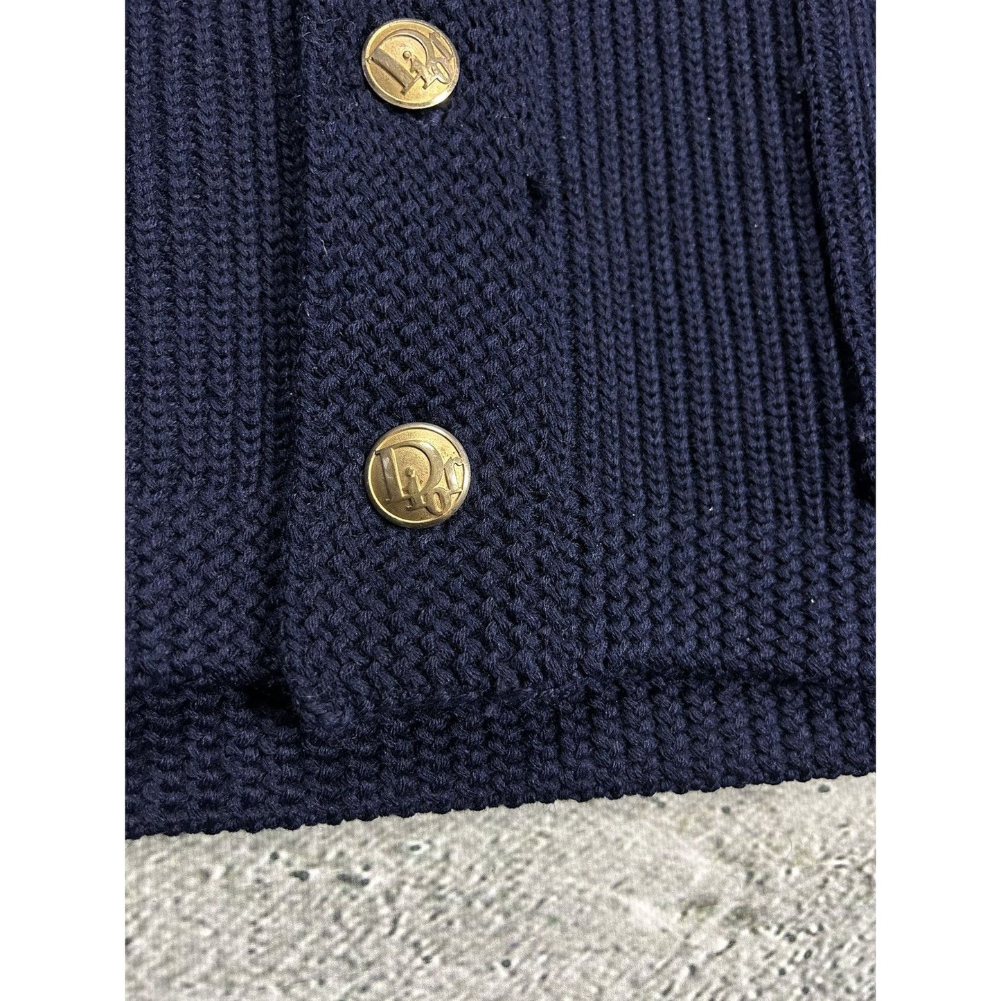 Christian Dior Monsieur Cardigan vintage 70s sweater navy