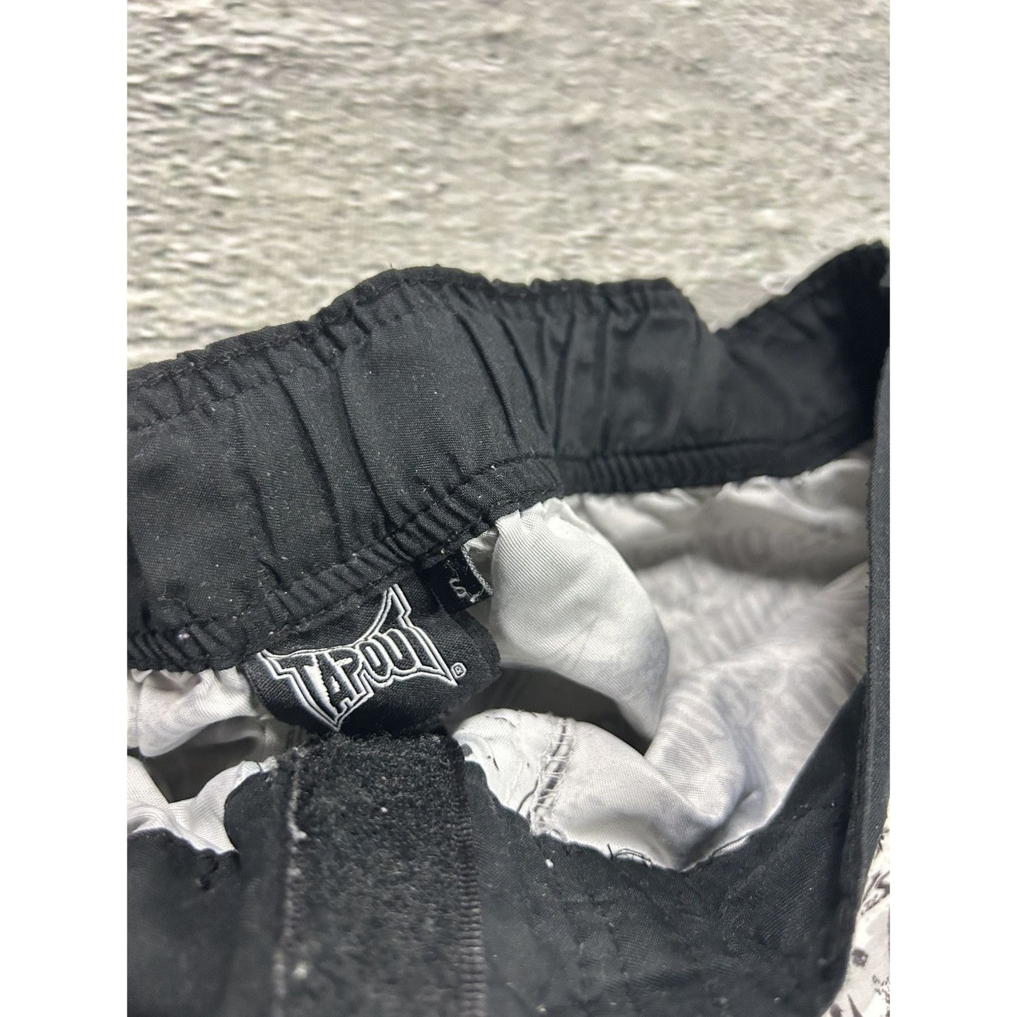 Tapout shorts vintage full print big logo boxing white black