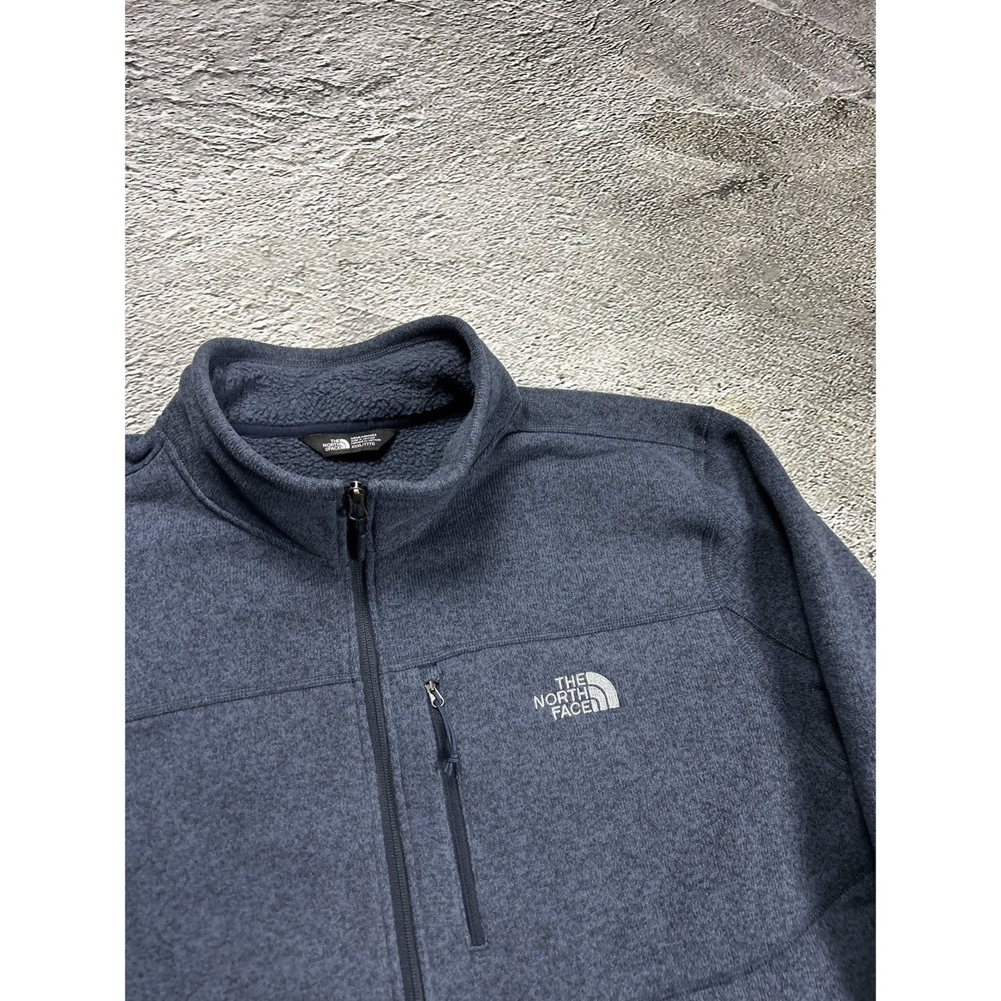 The North Face fleece full zip navy cargo