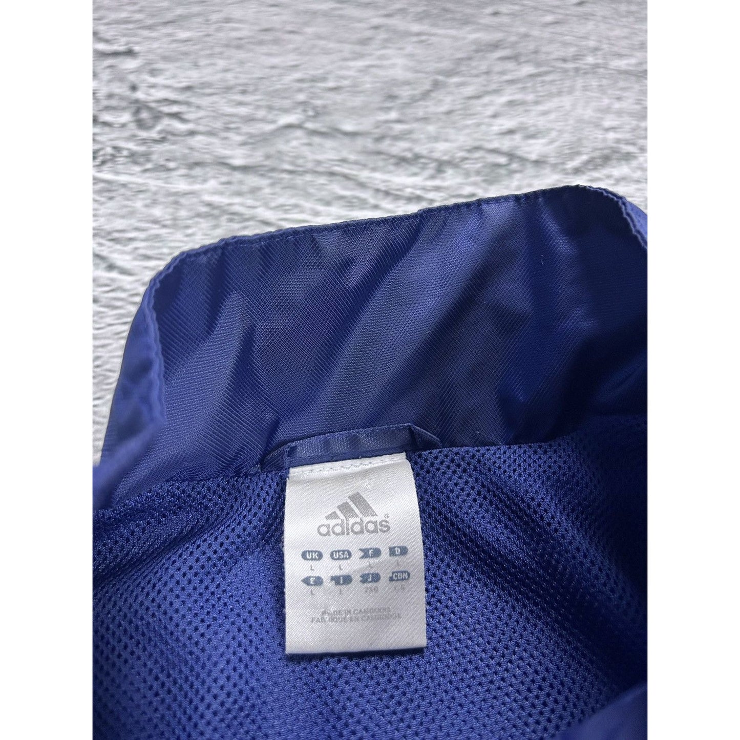 Adidas track jacket vintage navy blue Y2K nylon zip
