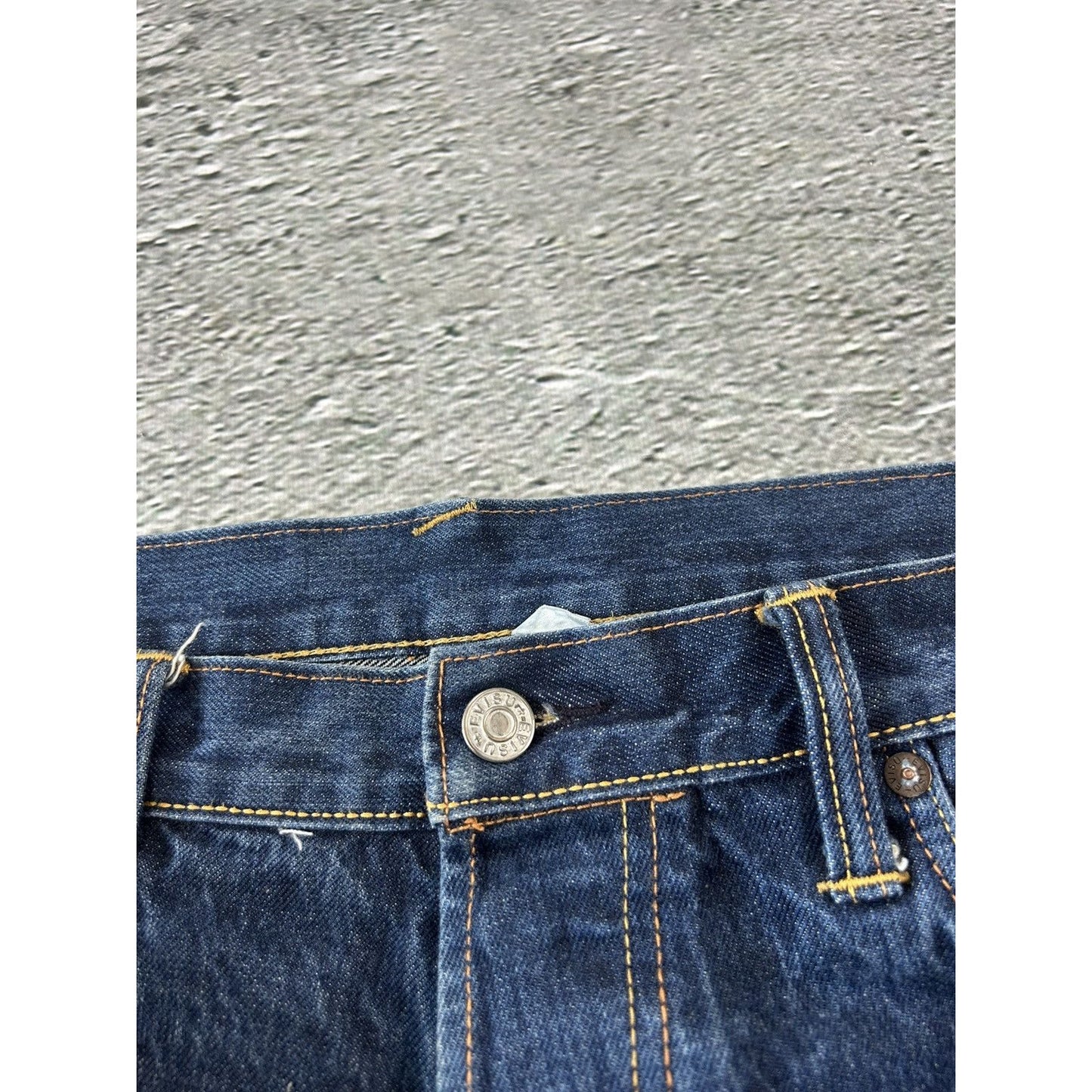Evisu jeans One God Brand navy denim pants Y2K baggy