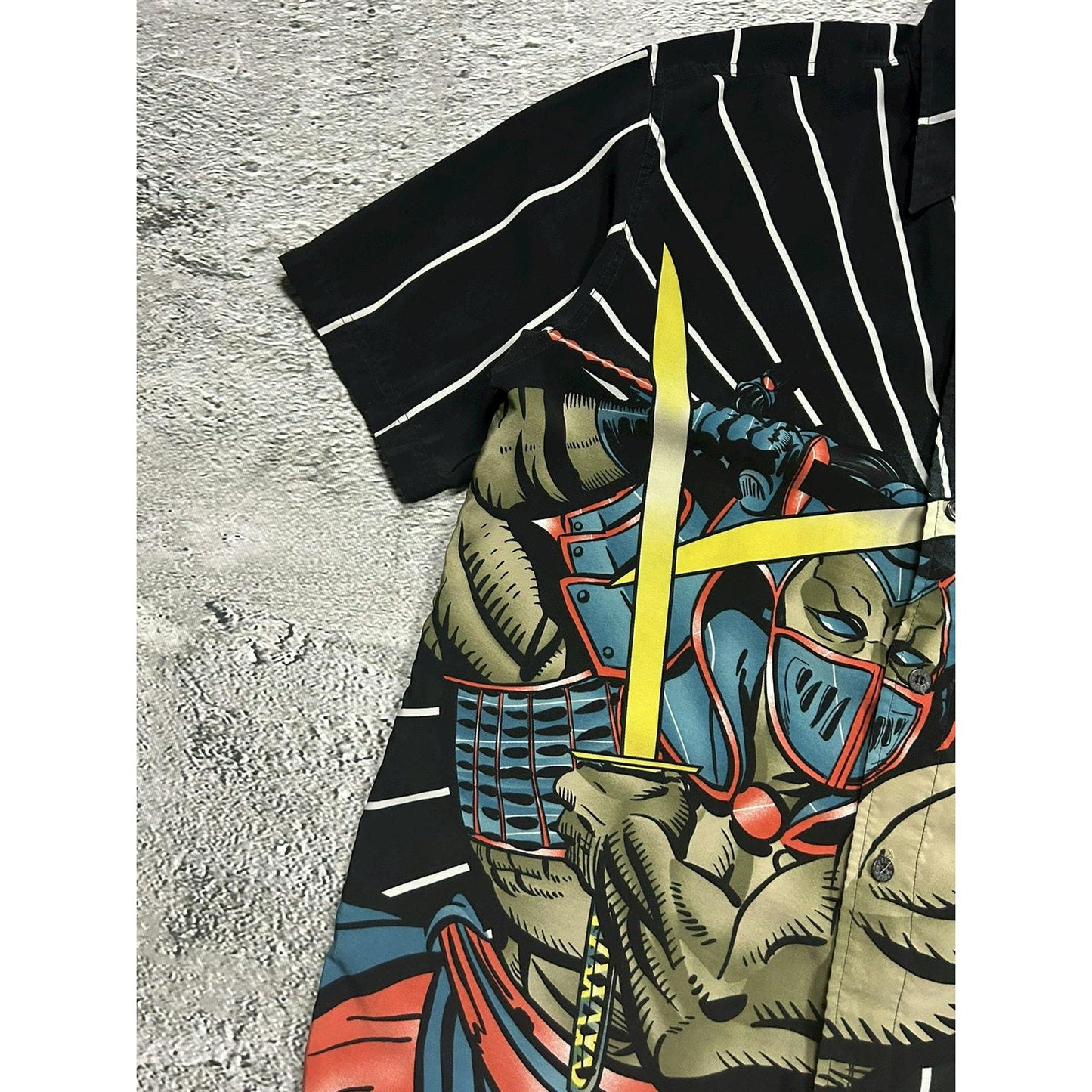 90s Pelle Pelle vintage full print samurai shirt button up