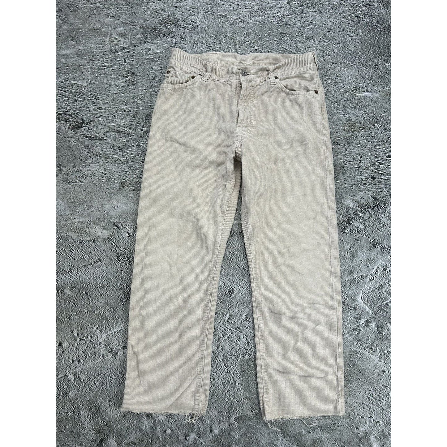 RARE! Evisu corduroy pants vintage cords beige seagulls