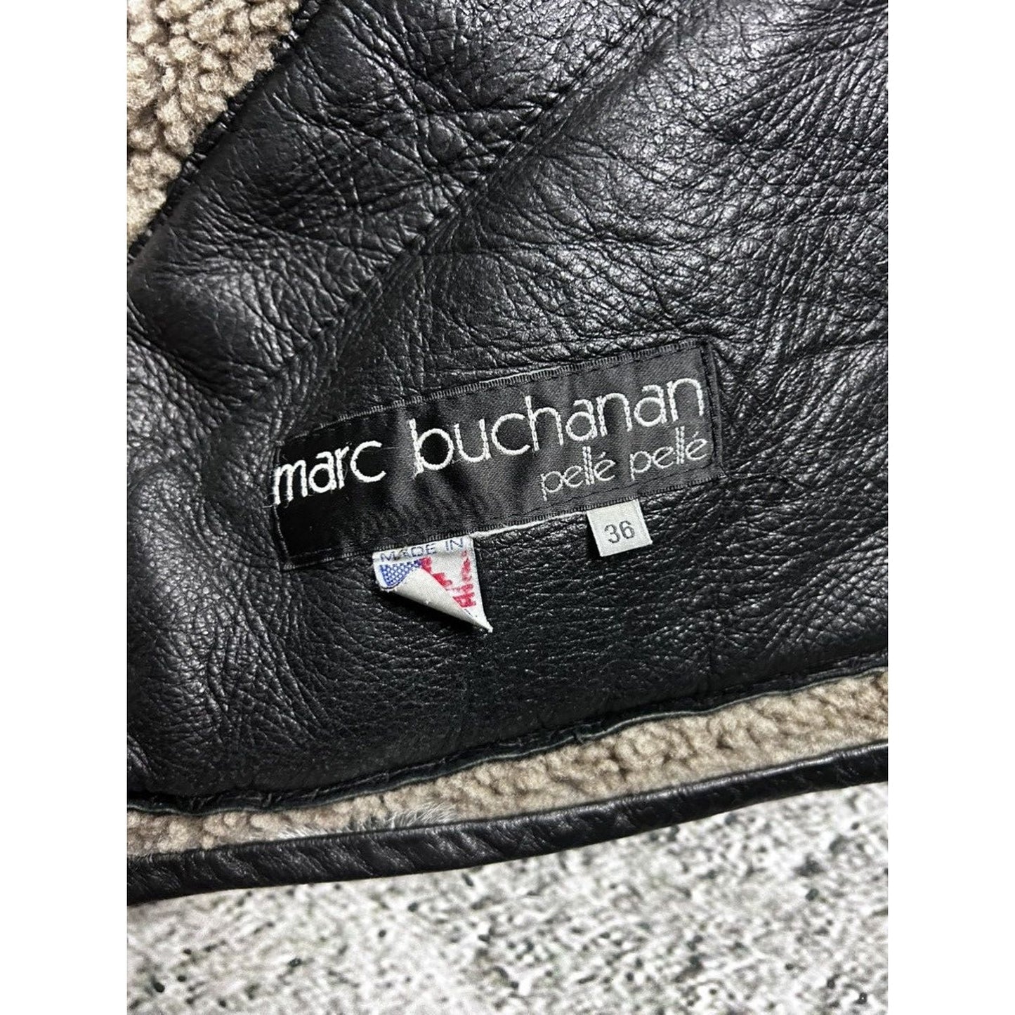 Pelle Pelle leather jacket sherpa fur black big logo 90s