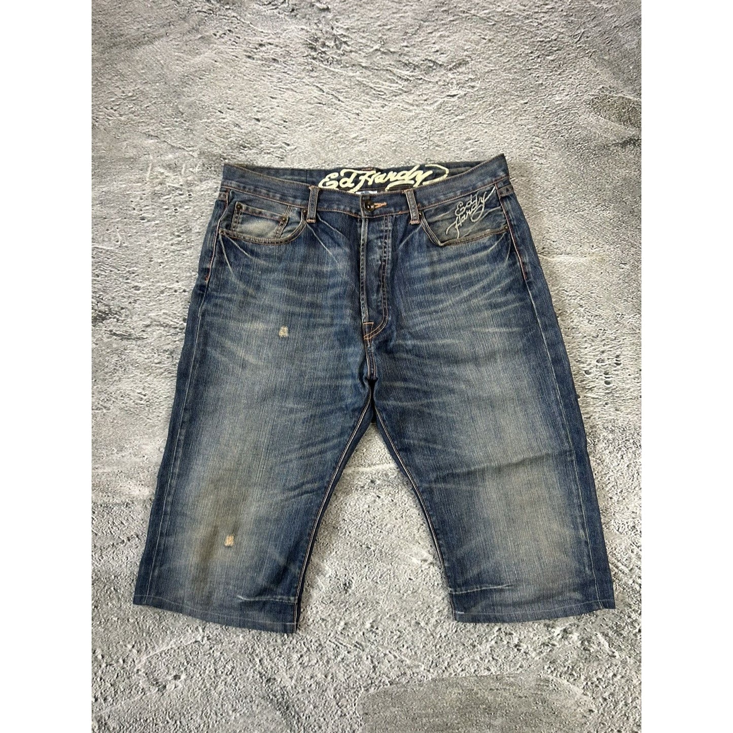 Ed Hardy Christian Audigier vintage jeans big logo pants