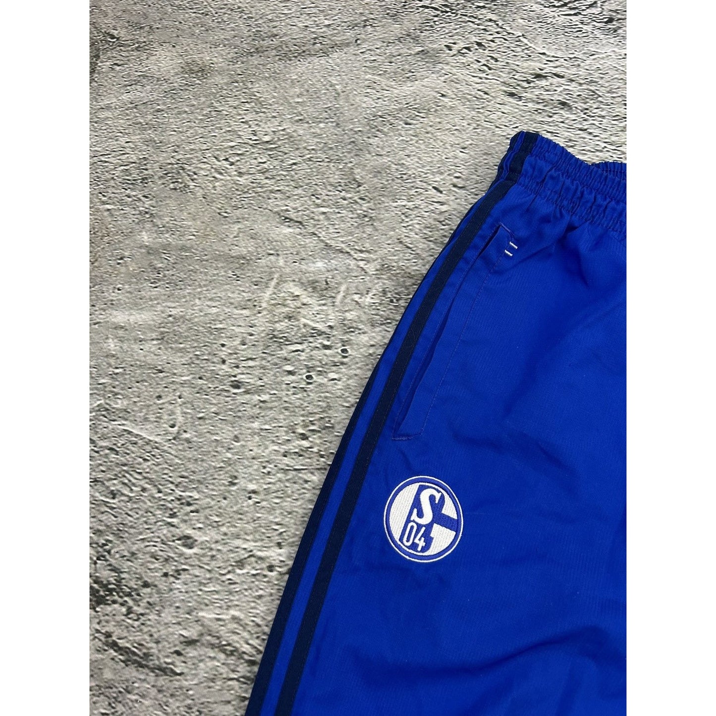 Adidas Schalke 04 vintage blue nylon track pants baggy