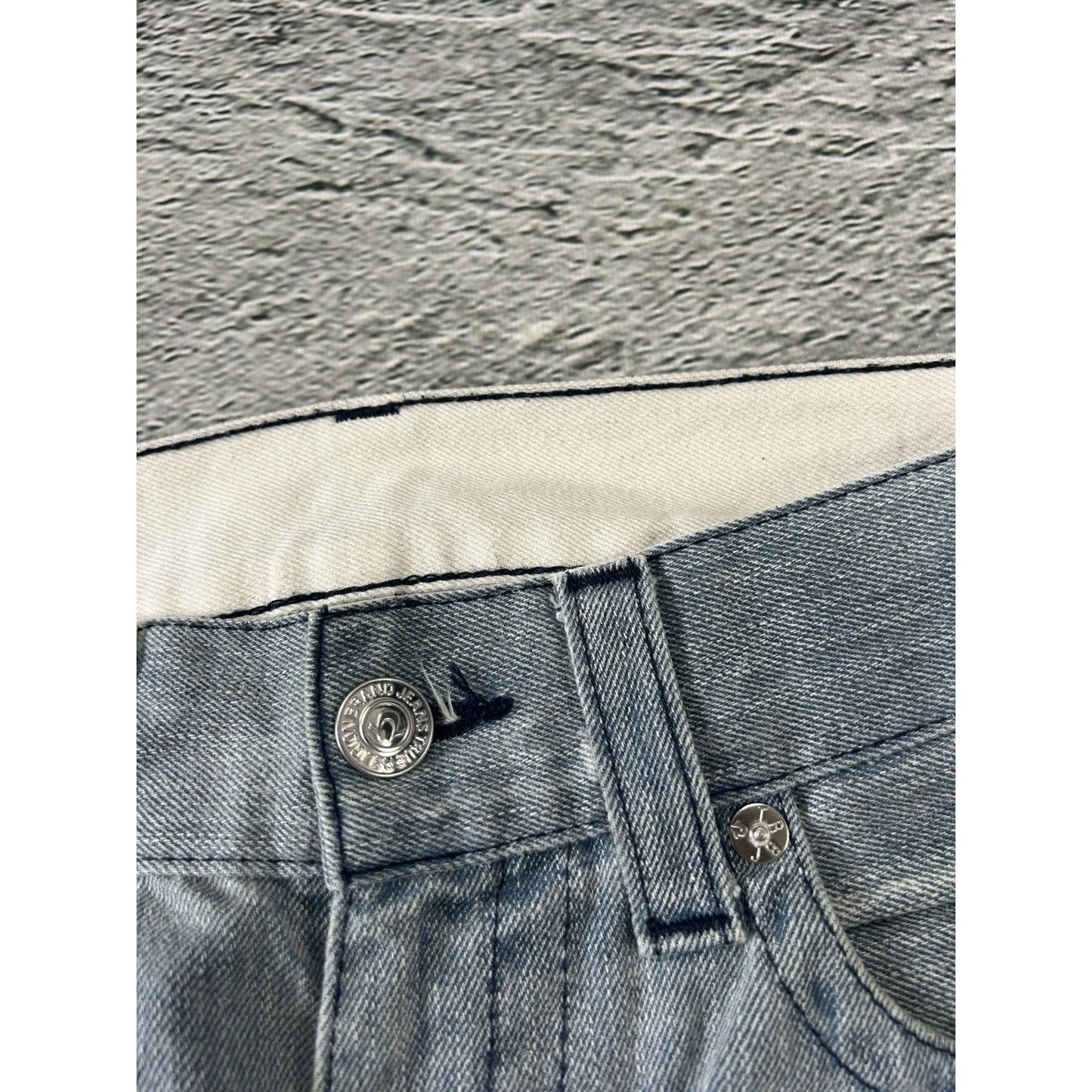 True Religion grey jeans contrast stitching Y2K straight