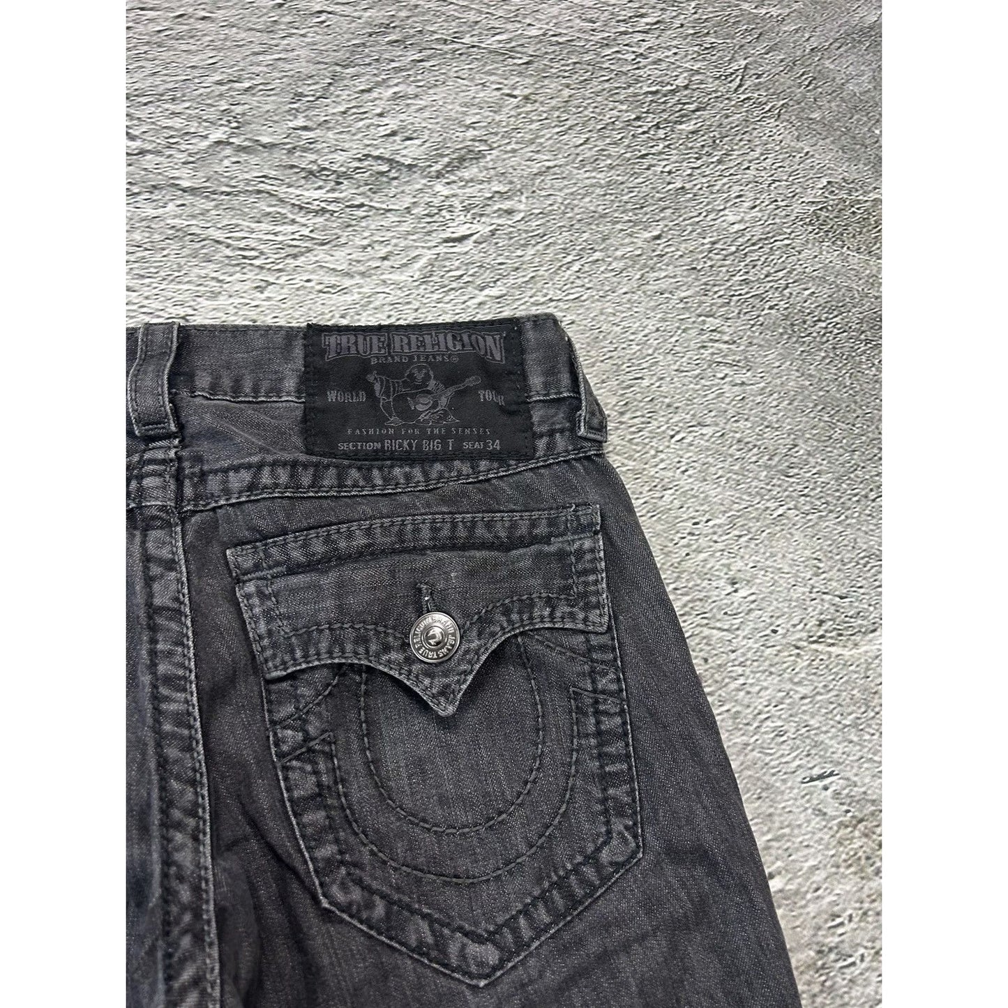 True Religion vintage grey jeans denim pants Y2K