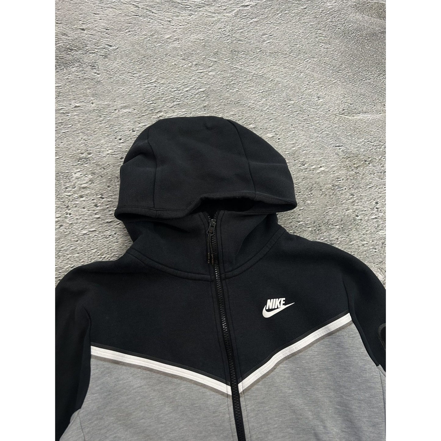 Nike tech fleece zip hoodie black grey